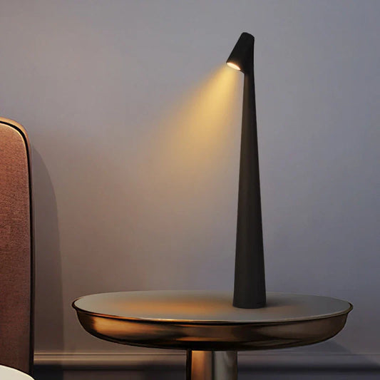 Designer's table lamp vertical pole