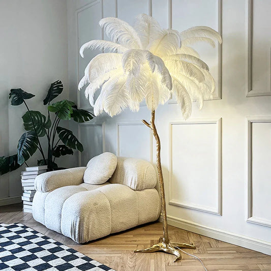 Nordic Ostrich Feather Led Floor Lamp