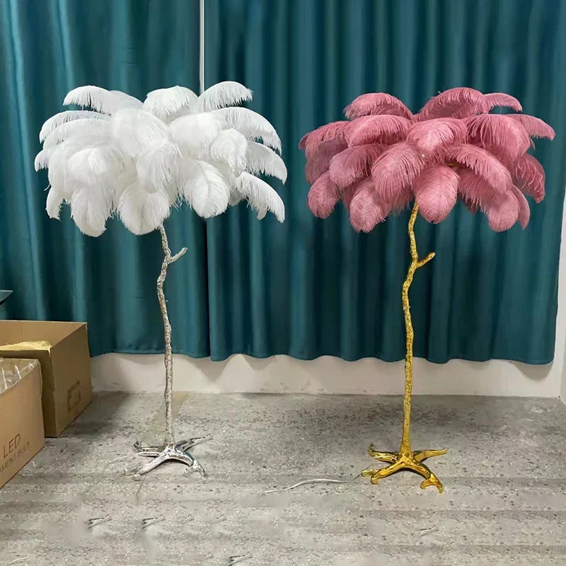 Nordic Ostrich Feather Led Floor Lamp