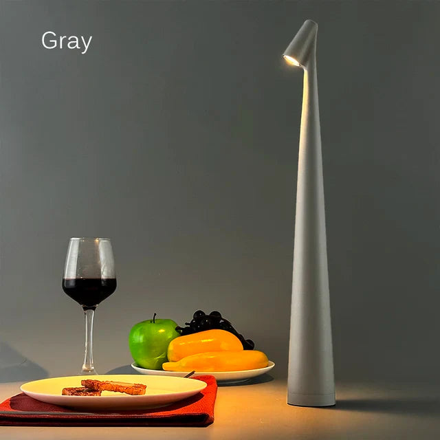 Designer's table lamp vertical pole